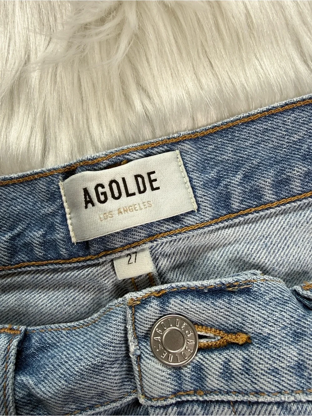 Agolde Dame High Waisted Cuffed Denim Shorts